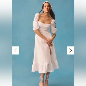 Size 4 Reformation White Belgium Dress only worn once!